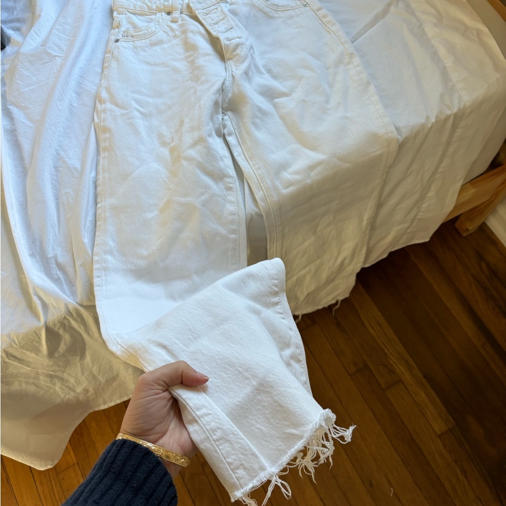 ROLLA'S White Frayed Hem Pants